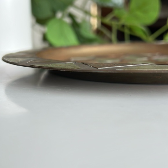 Vintage Moroccan Handmade Copper Wall Plate Tray Decor - Picture 5 of 15